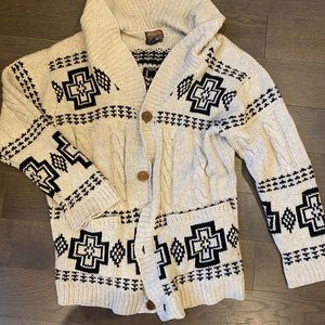 Pendleton 100% virgin wool cowl collar cardigan